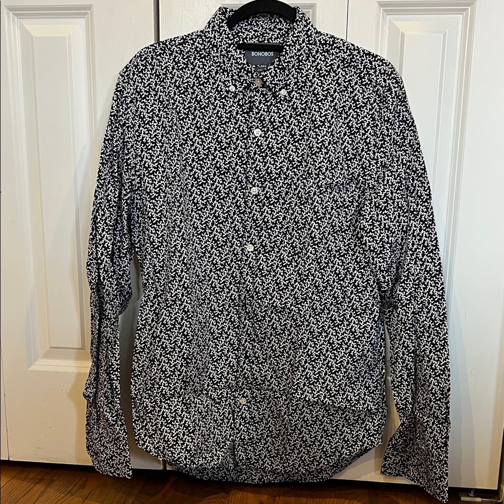 Bonobos Blue & White Coral Micro Print Button-Down Shirt